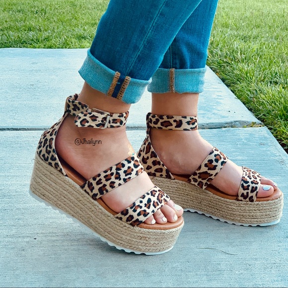 RESTOCK Leopard wedge Espadrille sandal - Picture 4 of 6